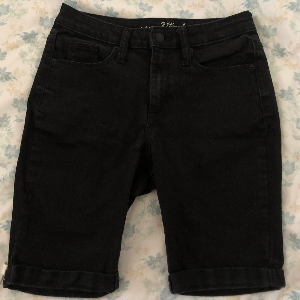 Universal Thread Black High Rise Bermuda Jean Shorts